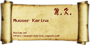 Musser Karina névjegykártya